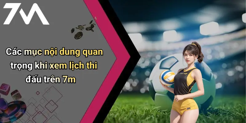 Các mục nội dung quan trọng khi xem lịch thi đấu trên 7m